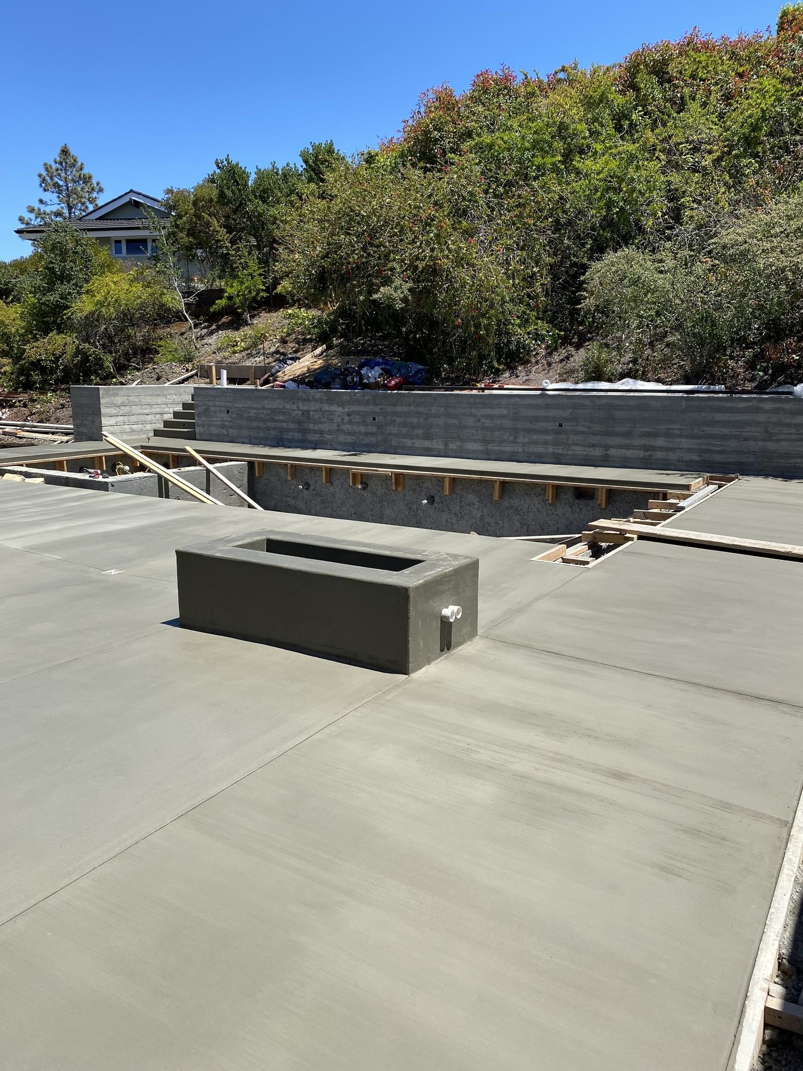 Patio with built-in fire pit