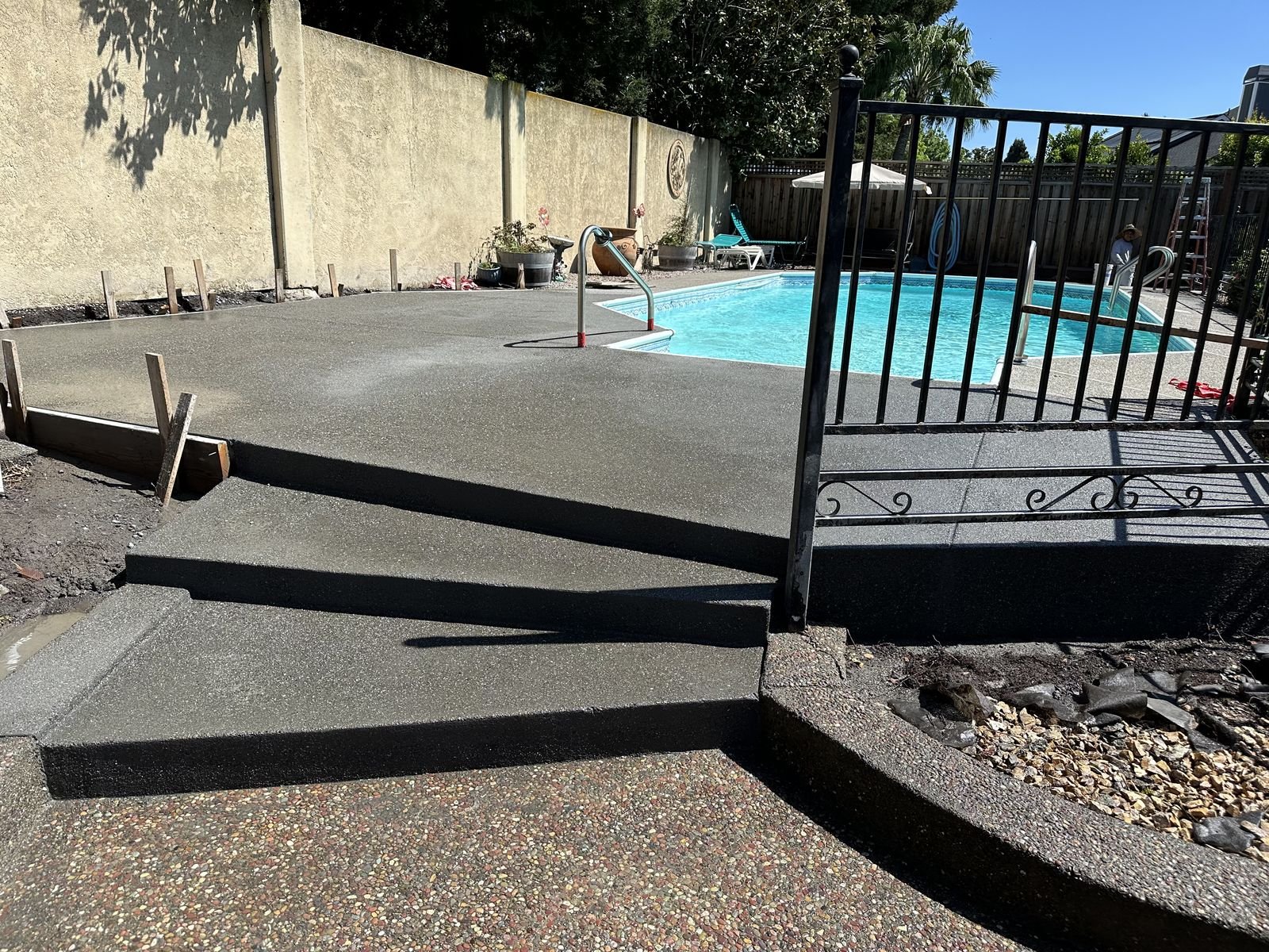 Pool deck concrete