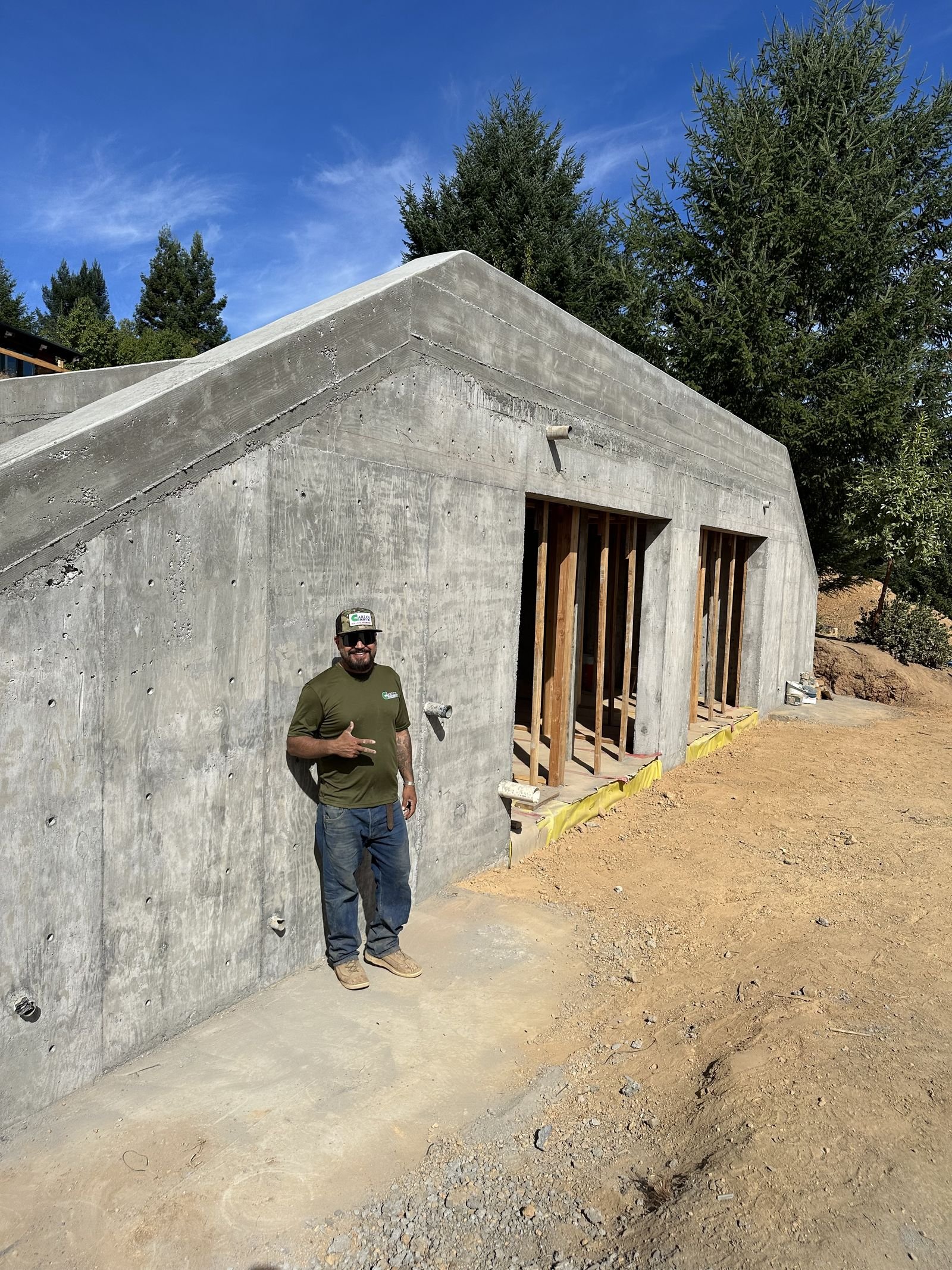 Finished structural concrete building